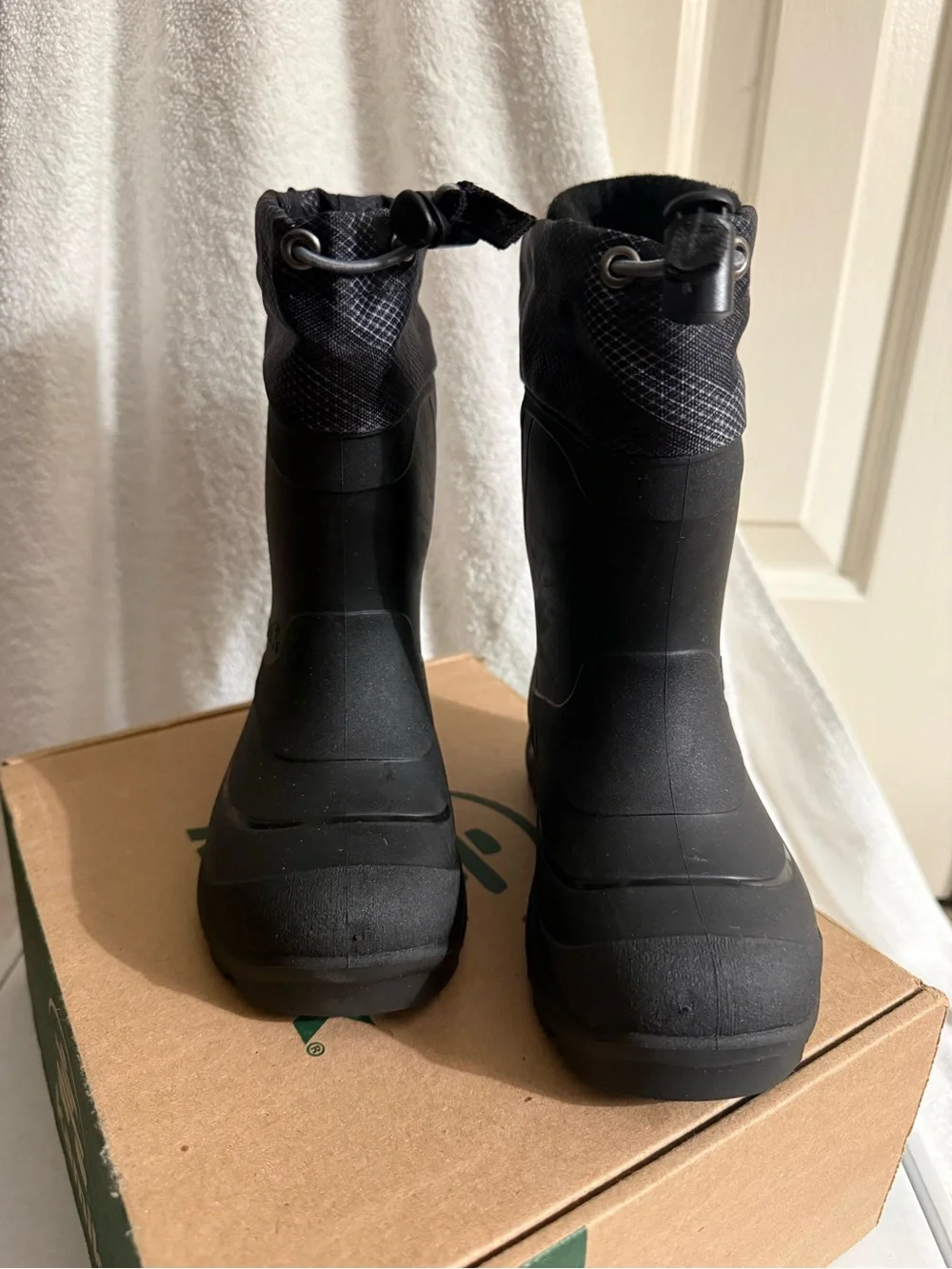 Kamik Black Kids' Waterproof Snow Boots with Toggle Cuff